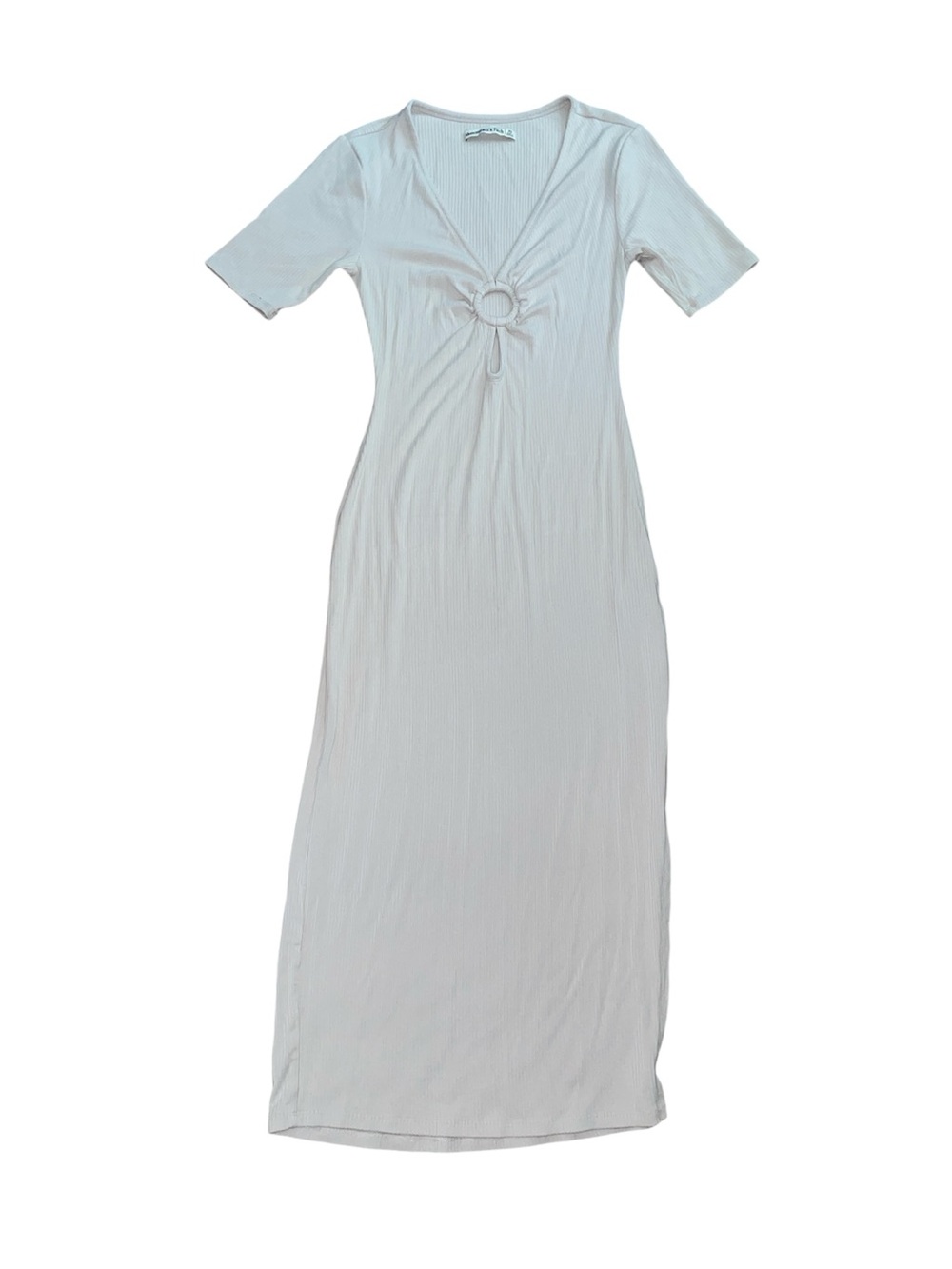 Abercrombie and fitch cream ribbed midi dess